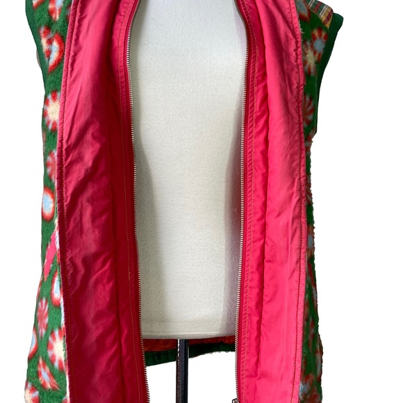 OILILY Vintage Vest Spell-Out Embroidery Peppermint Swirl Candy Print Small - Picture 7 of 11